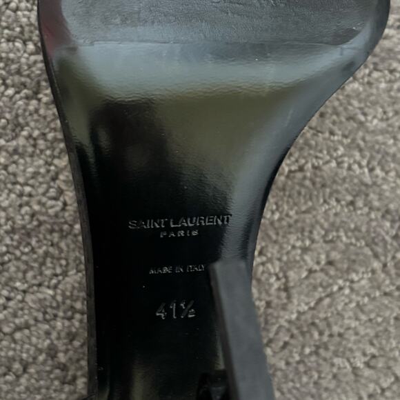 Saint Laurent Opyum YSL High Heel Patent Leather Sandal Pumps Black Size EU 40.5 - Picture 11 of 13